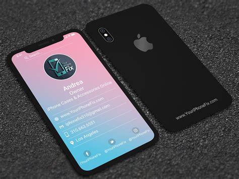 using iphone as a business card.